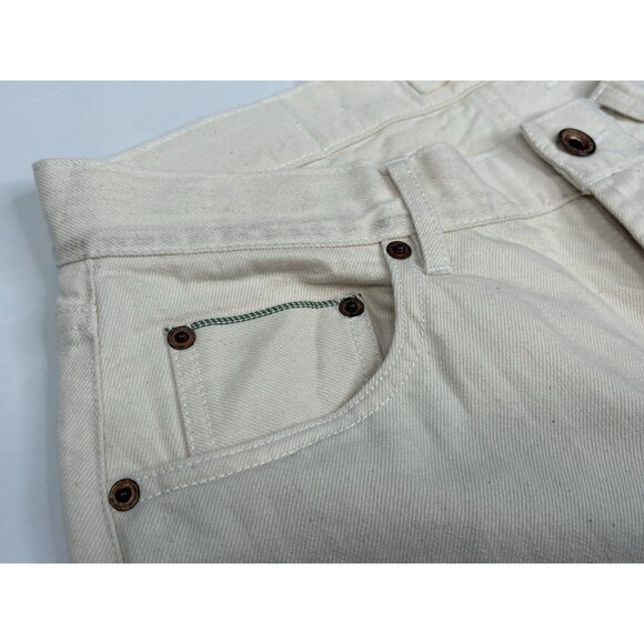 Taylor Stitch Slim Organic Selvedge Jean Men’s 30x34 Natural Button Fly Rivets - Picture 4 of 16